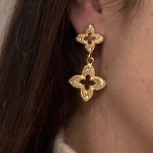 Four-Leaf Clover Dangle Earrings in lv style